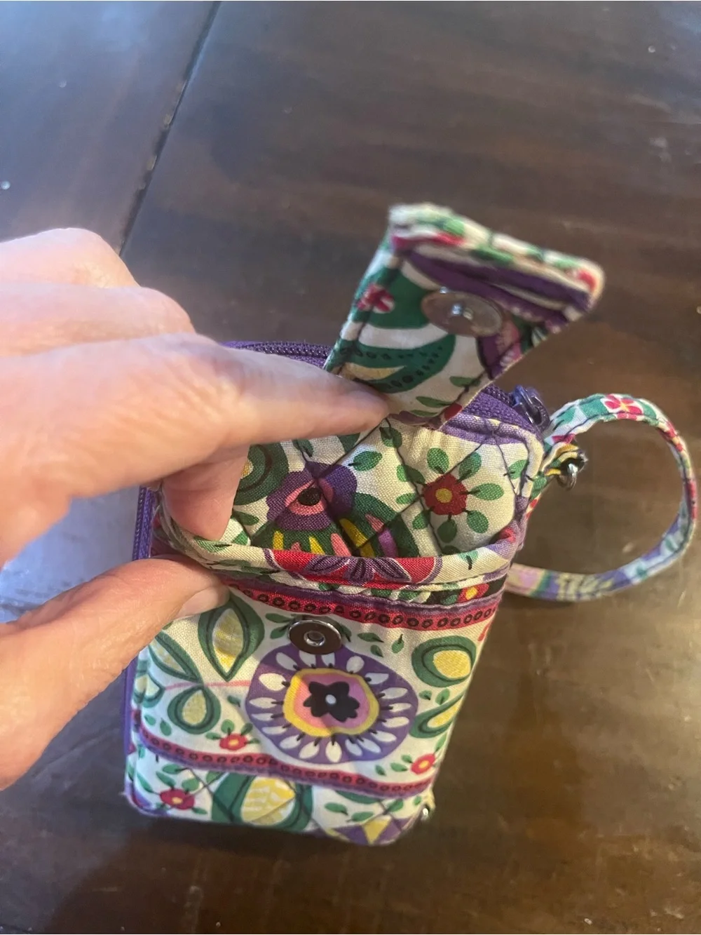 Vera Bradley Purple Floral Wristlet Wallet - Picture 9 of 9